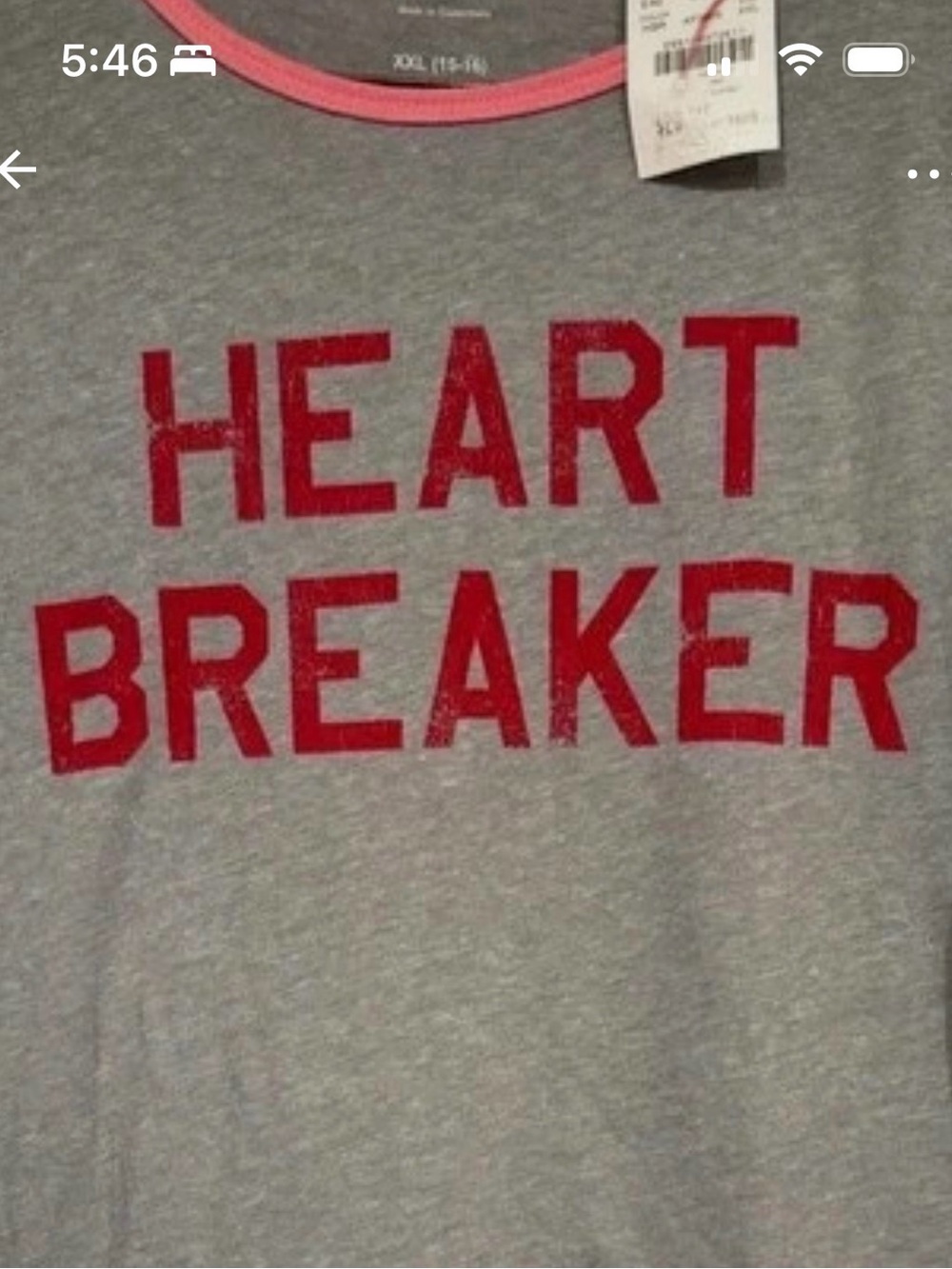 Crewcuts Gray Long Sleeve Tee with Red Heartbreaker Graphic